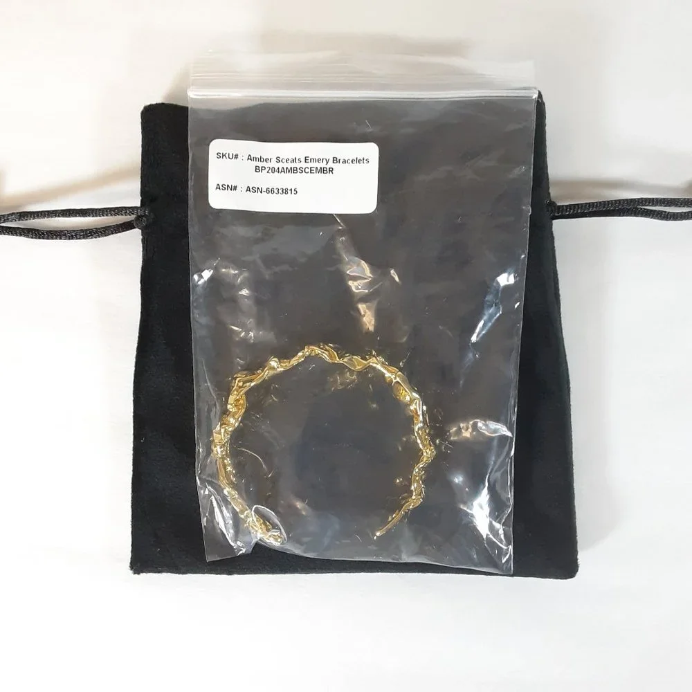 AMBER SCEATS 24K GOLD PLATED EMERY ADJUSTABLE CUFF BRACELET BRAND NEW - Picture 7 of 9